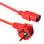 ACT 230V aansluitkabel schuko male (haaks) - C13 rood 0.6 m