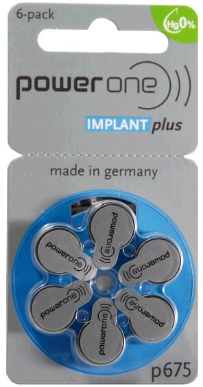 Powerone aide auditive Implant 675 blister 6 pc.