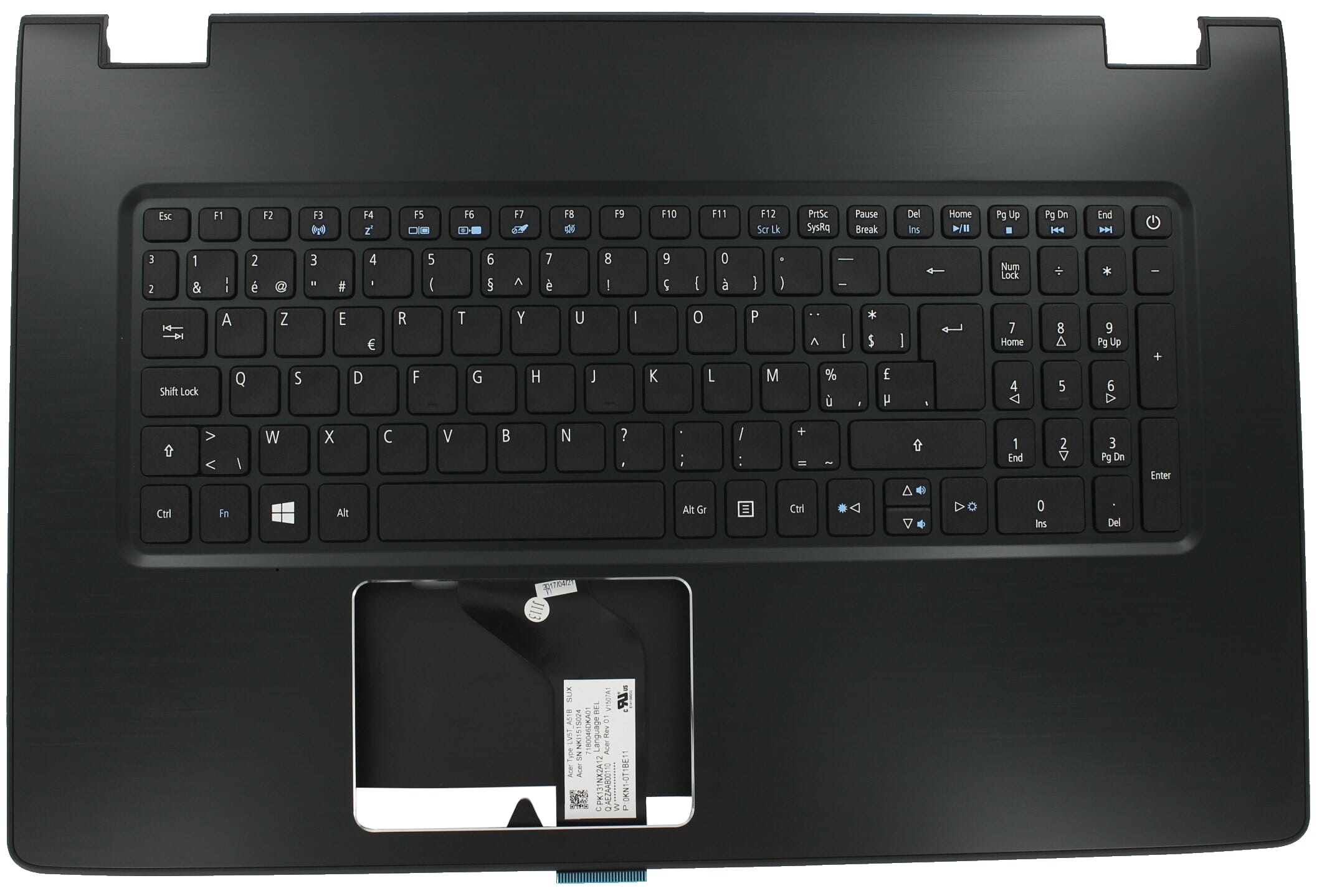 Clavier pour ordinateur portable Acer Azerty BE + Capot supérieur