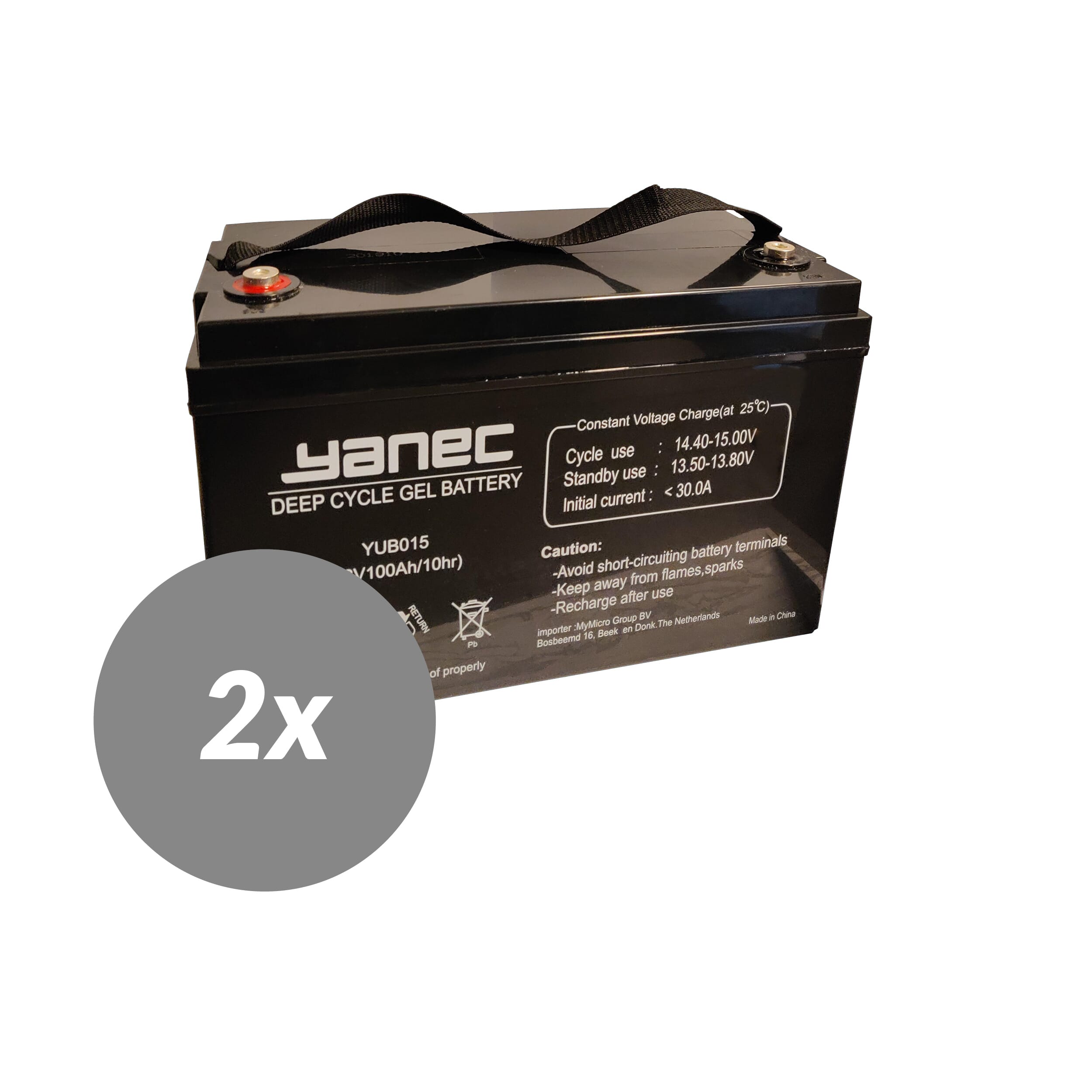 Yanec Gel Batterie 12V 100Ah Ersatzset (exkl. Kabel)