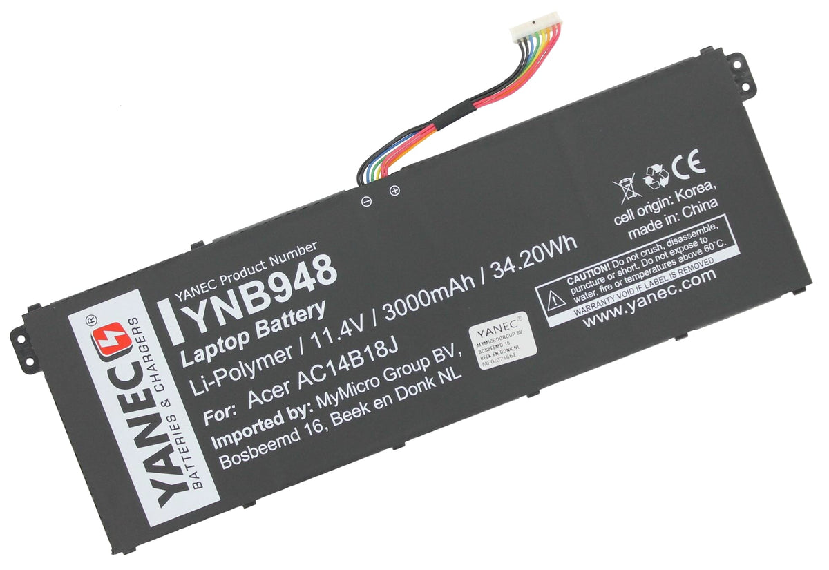 Batterie d’ordinateur portable Yanec 3000mAh