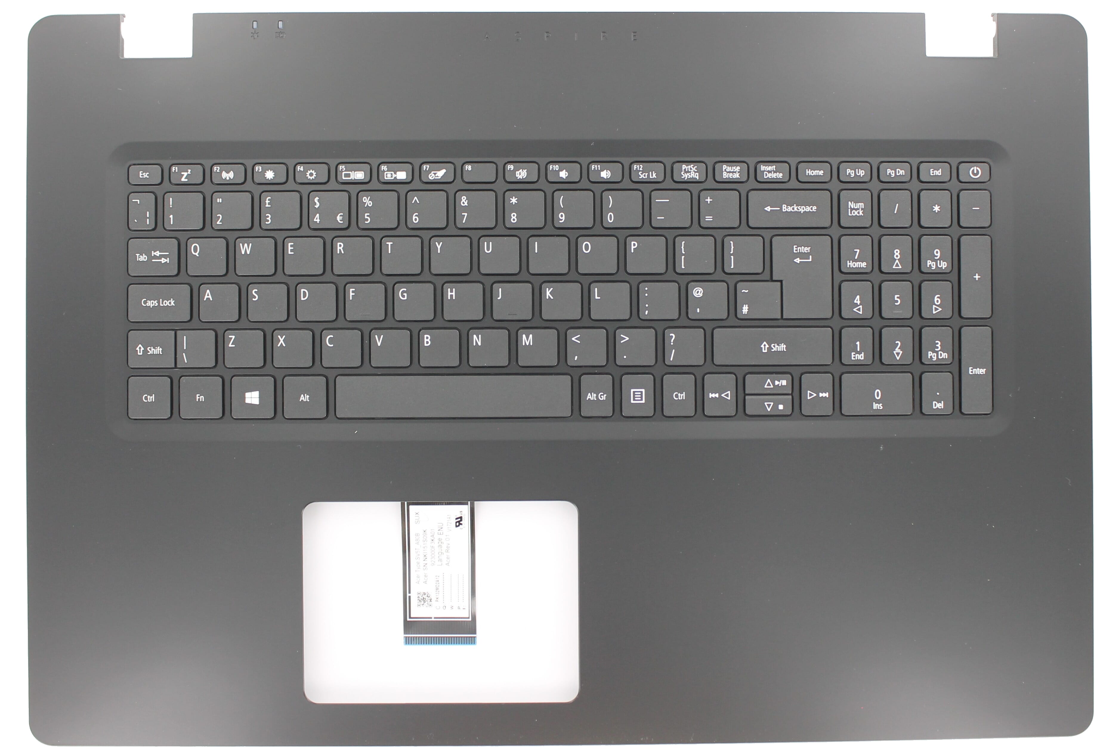 Acer Laptop Keyboard Qwerty US + Top Cover - Black