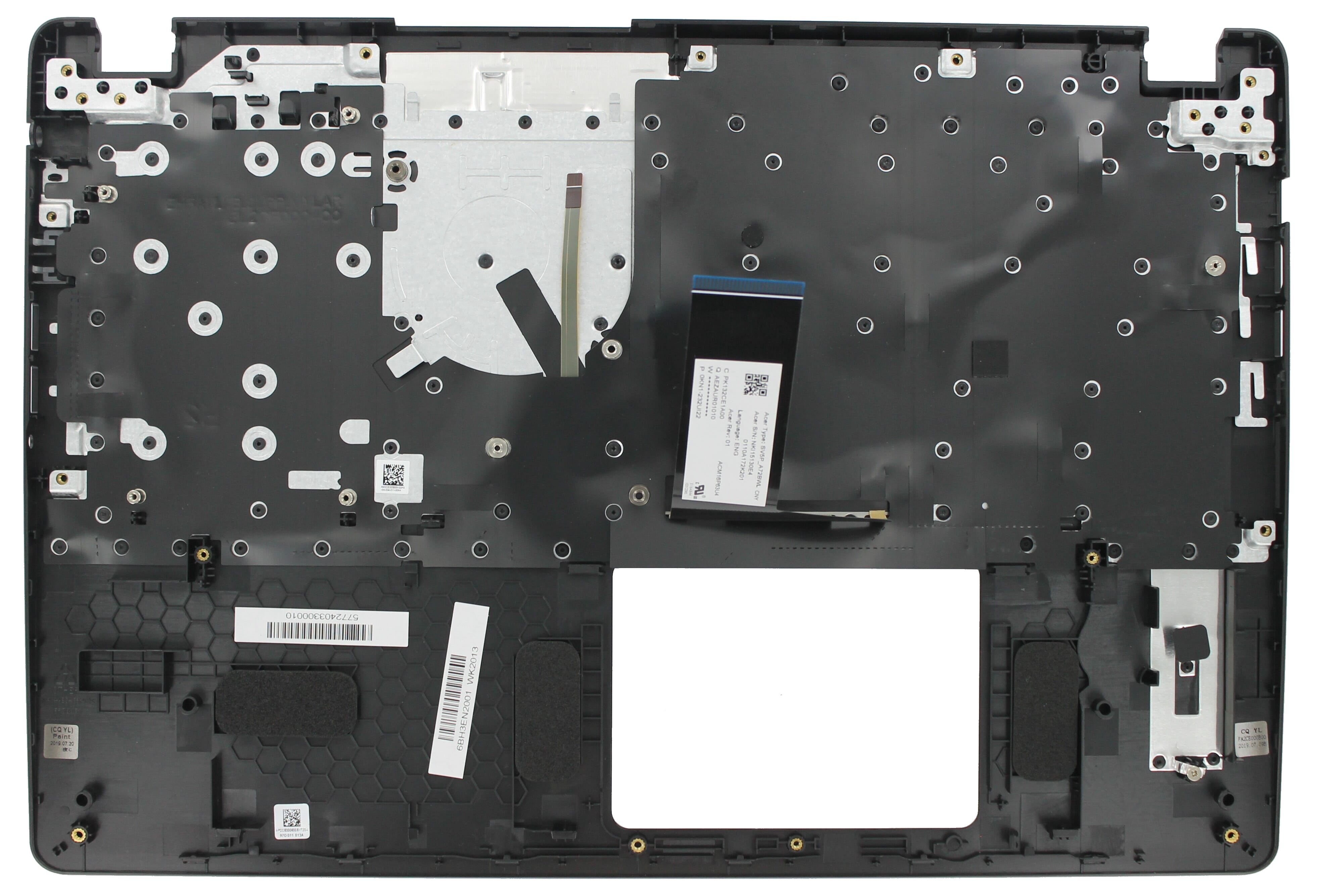 Acer Laptop Tastatur Qwerty US + obere Abdeckung, Hintergrundbeleuchtung