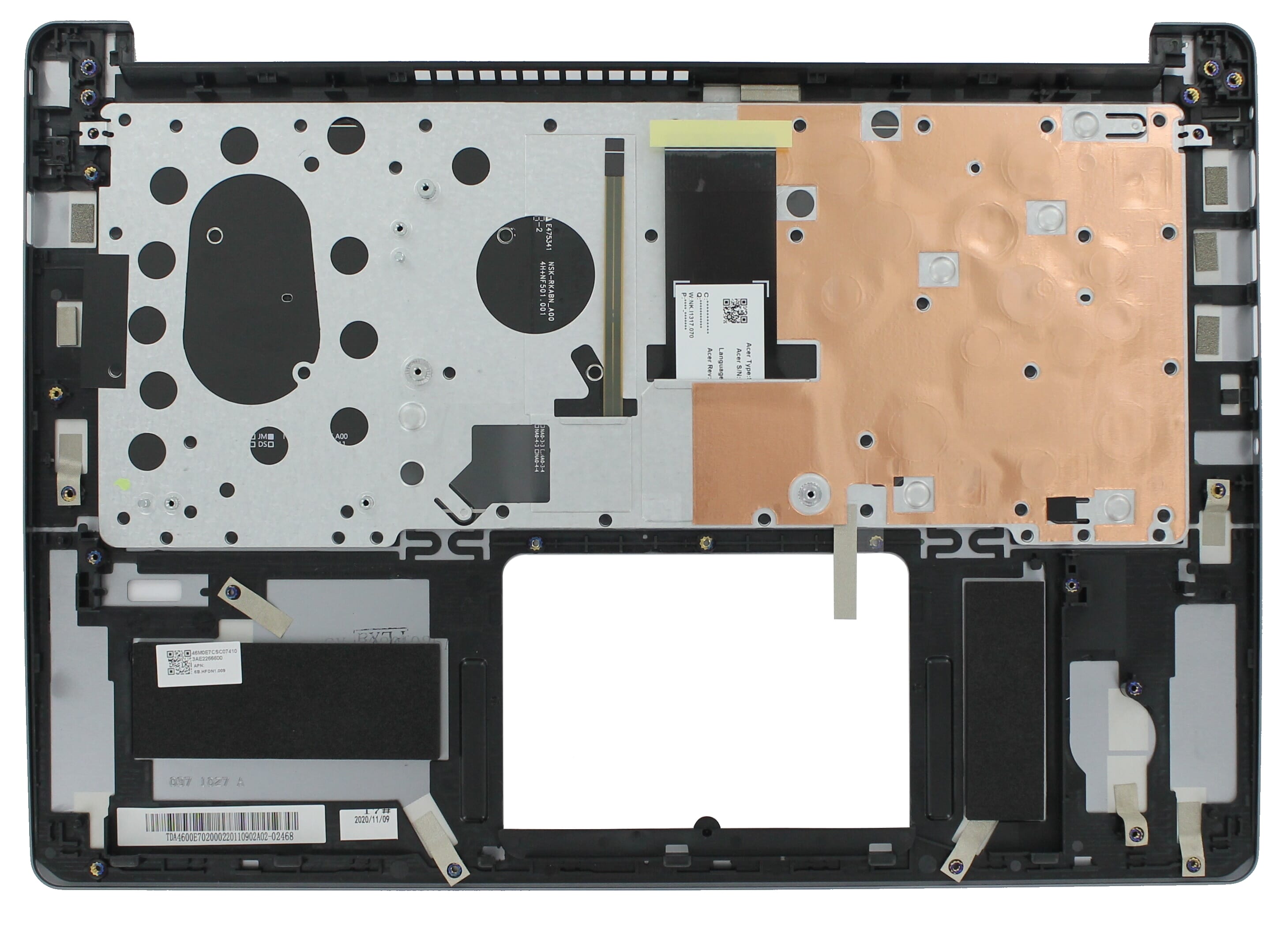 Acer Laptop Keyboard Qwerty US + Top Cover - Silver