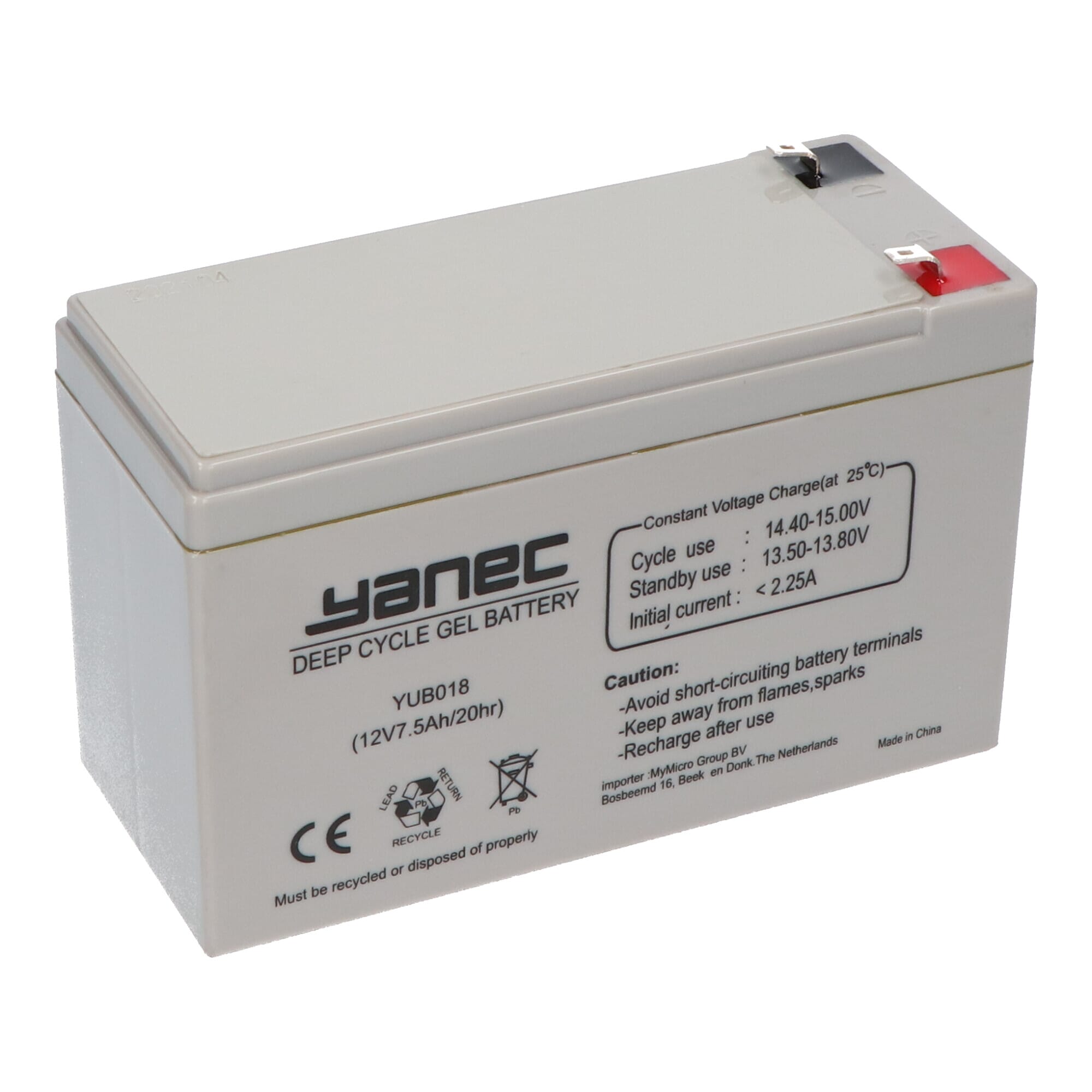 Yanec Gel Akku 12V 7.5Ah