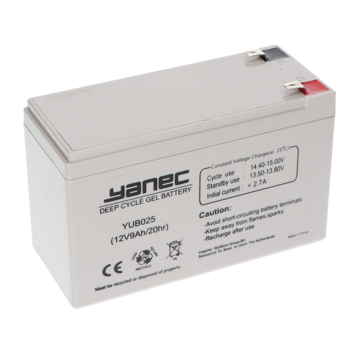 Yanec Gel Battery 12V 9Ah