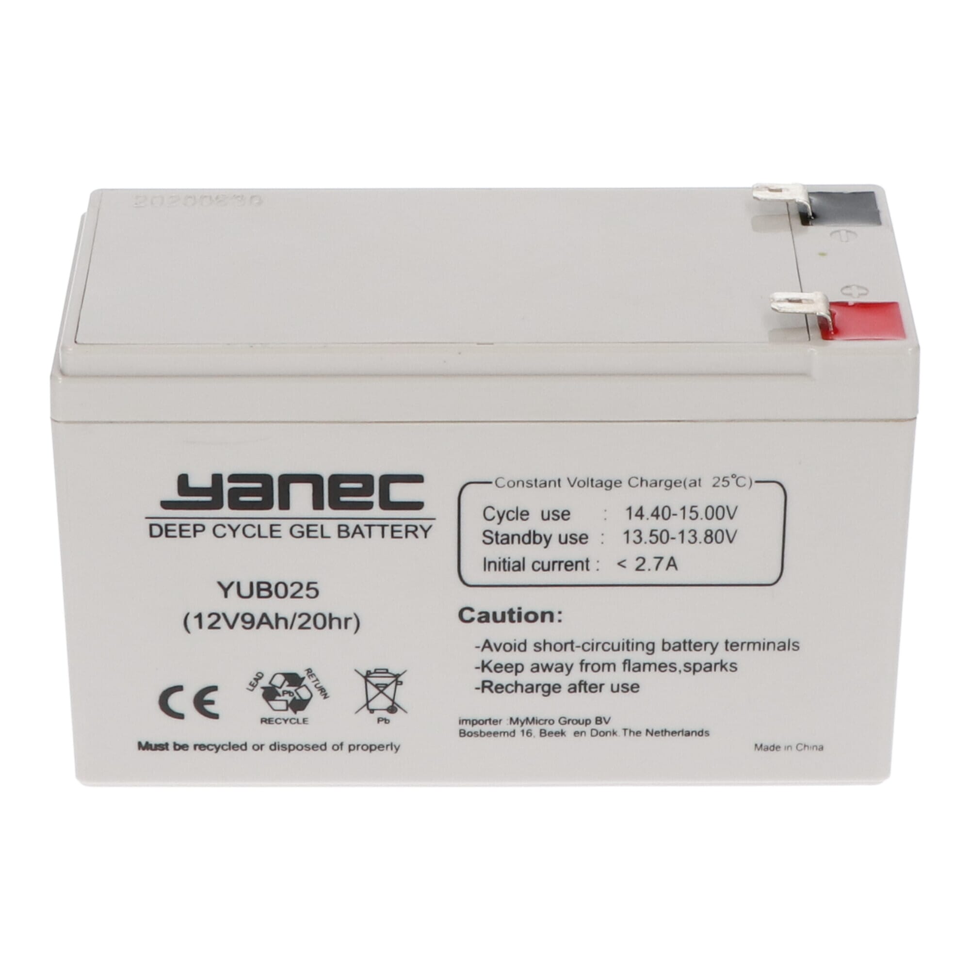 Yanec Gel Akku 12V 9Ah