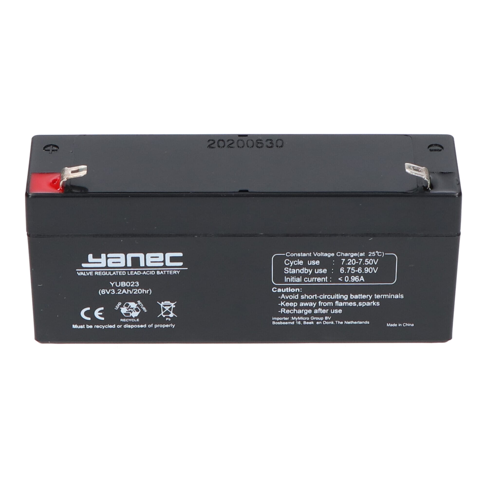 Yanec batterie au plomb-acide 6V 3.2Ah