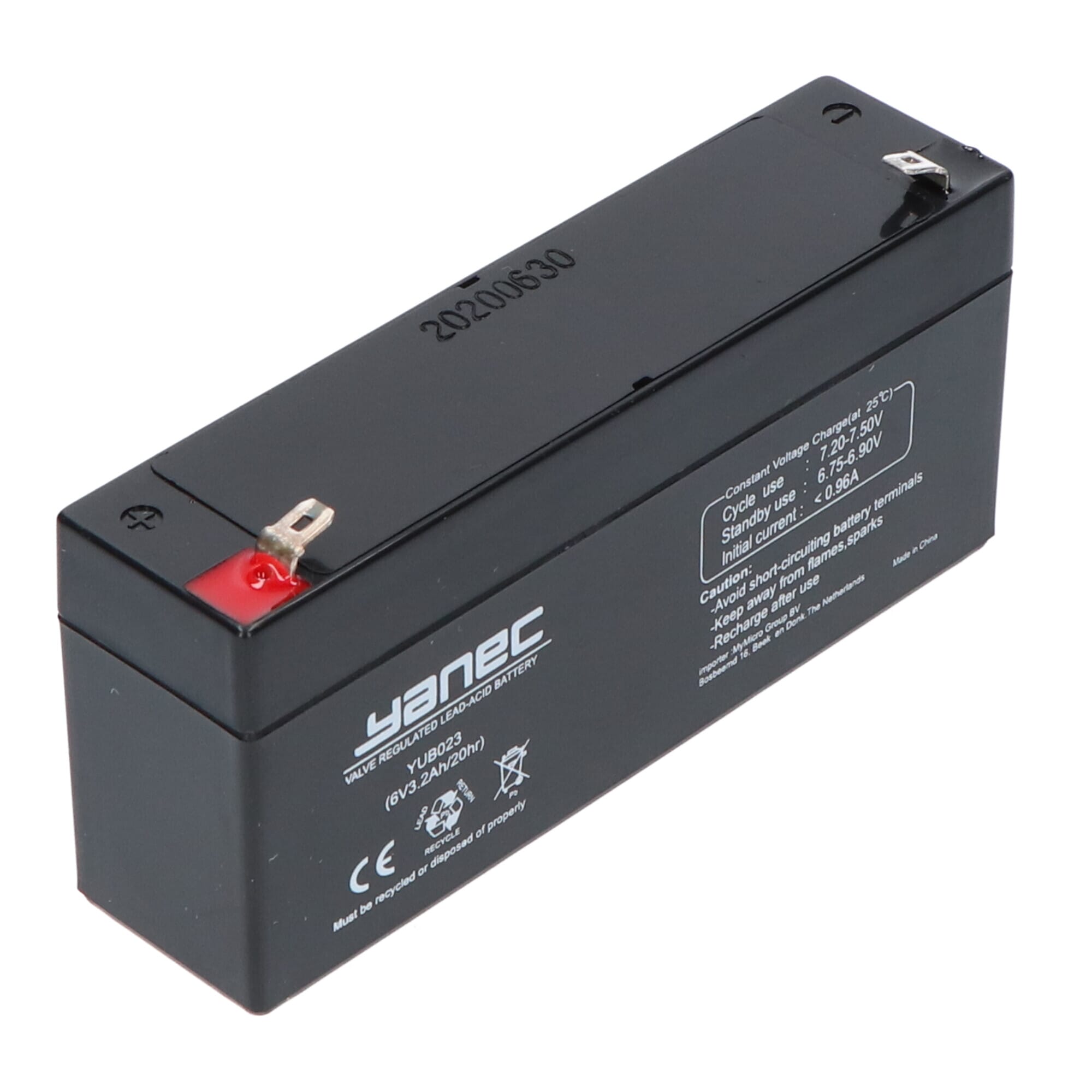Yanec batterie au plomb-acide 6V 3.2Ah