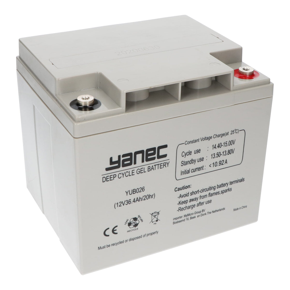 Batterie gel Yanec 12V 36,4Ah