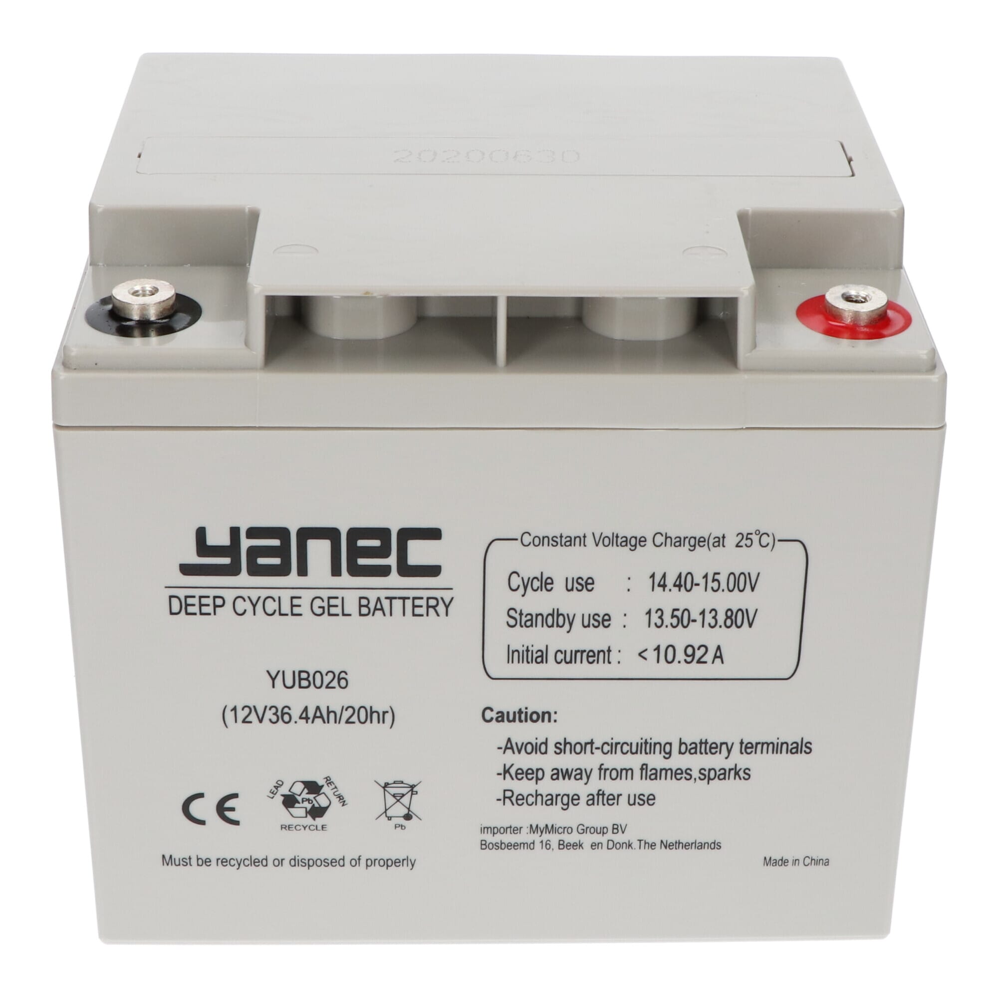 Yanec Gel Akku 12V 36.4Ah