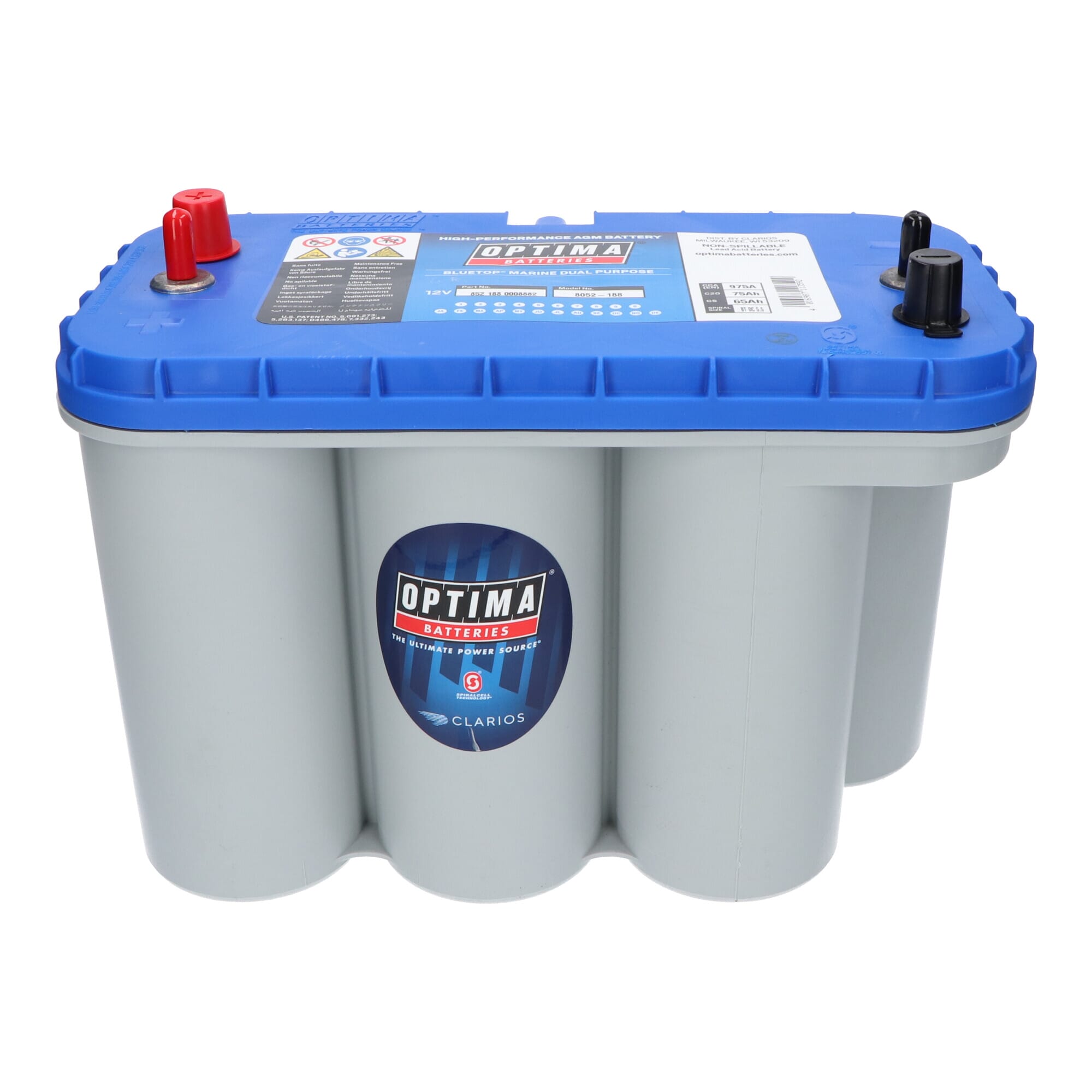 Optima Blue Top Accu 12V 75Ah BT DC-5.5