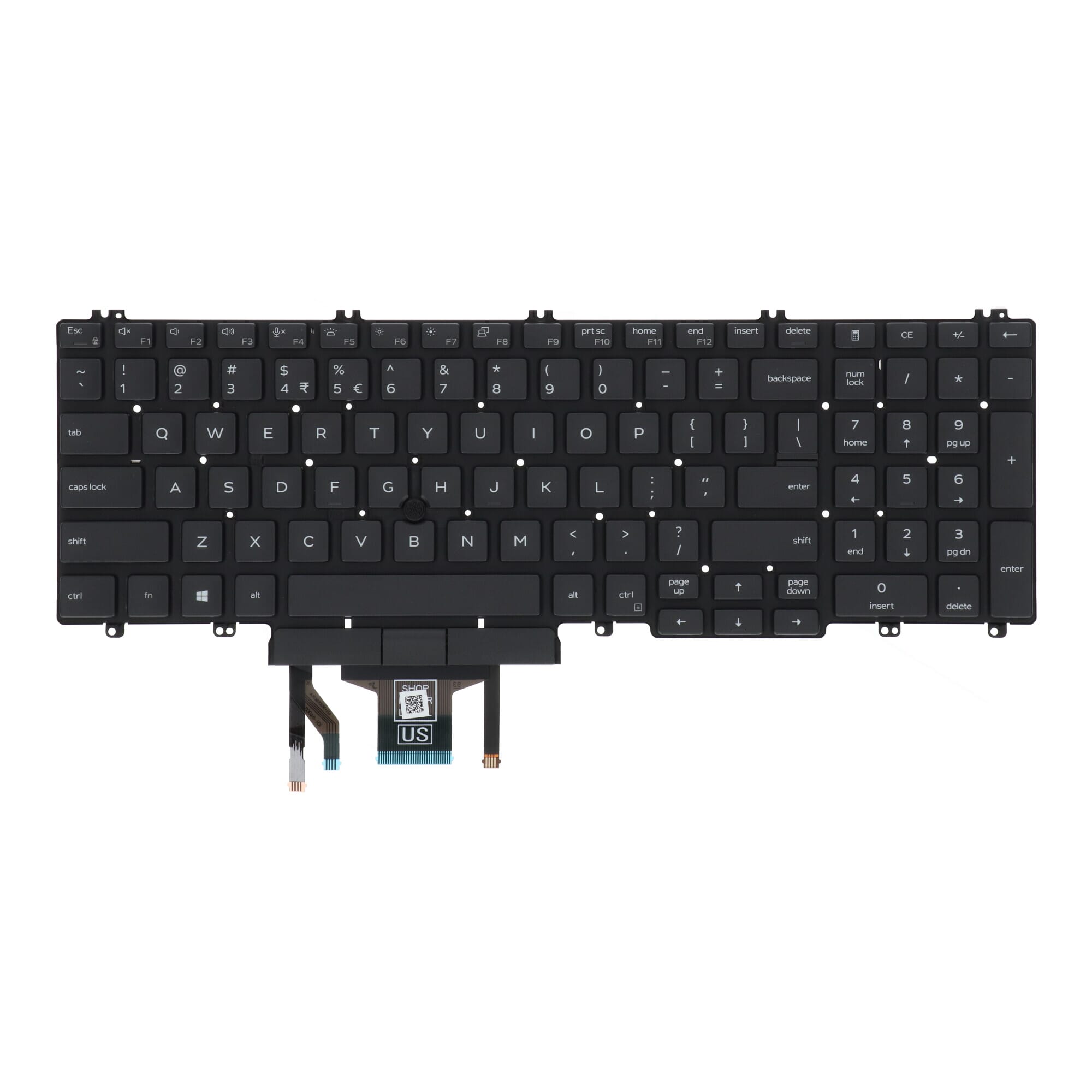 Clavier d’ordinateur portable Dell Qwerty US + Contre-éclair