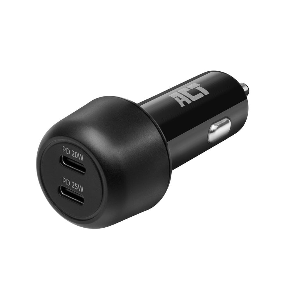 ACT 2-port USB-C Fast Charge Car Charger 45W