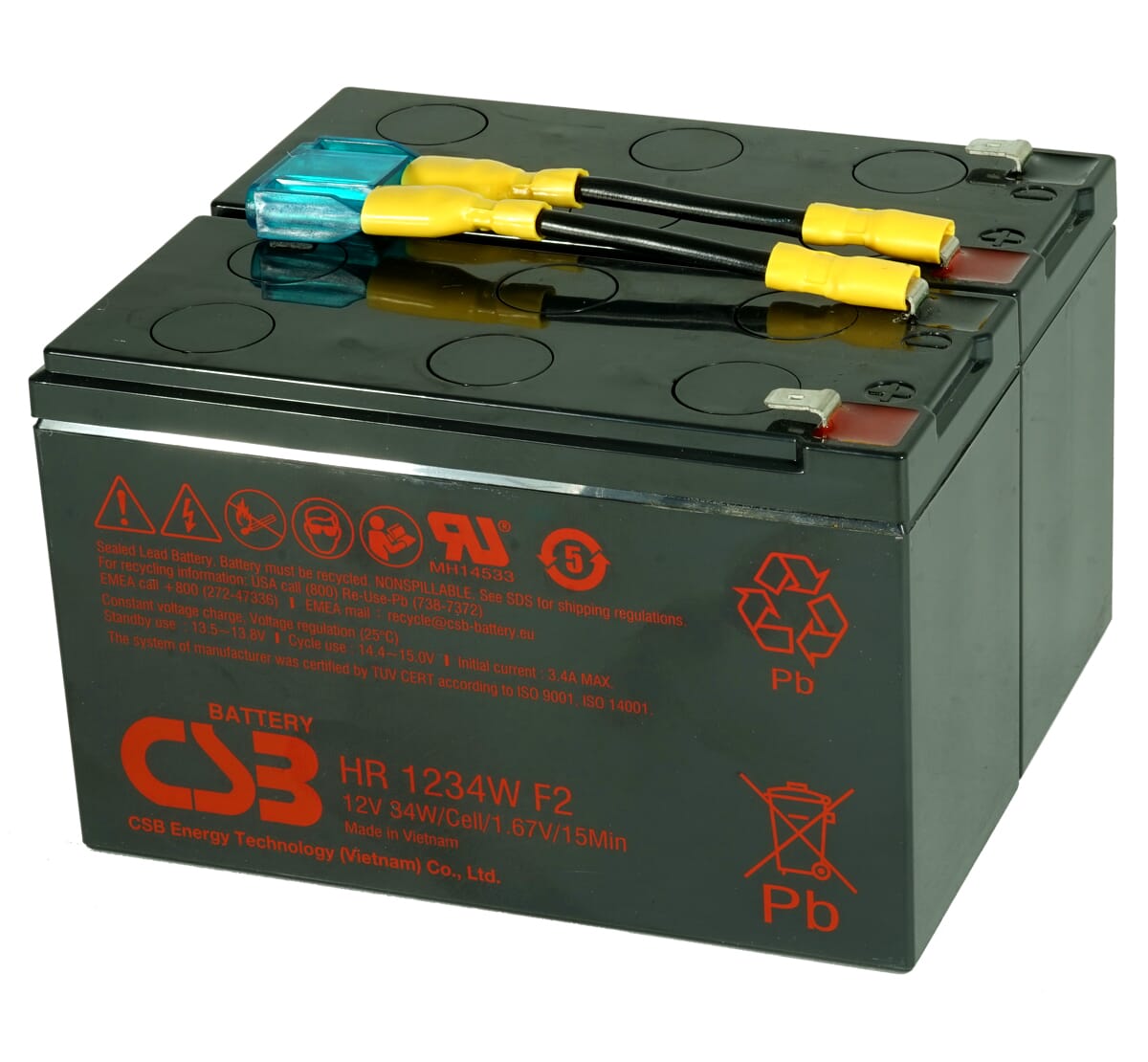 Kit de remplacement de batterie CSB UPS RBC142 (câbles inclus)