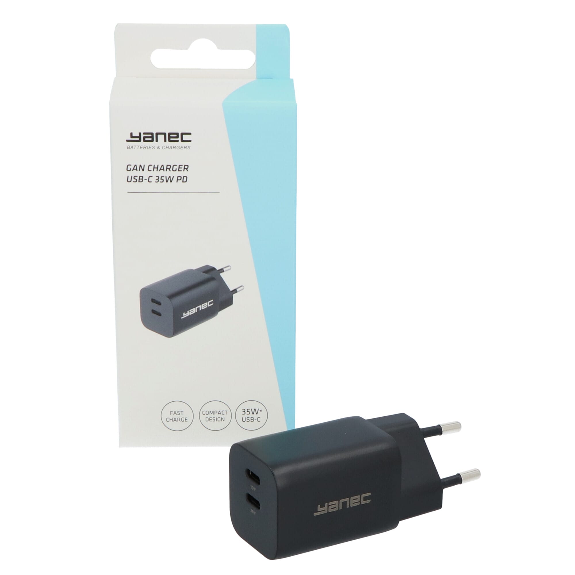 Chargeur Yanec compact GaN USB-C 35W
