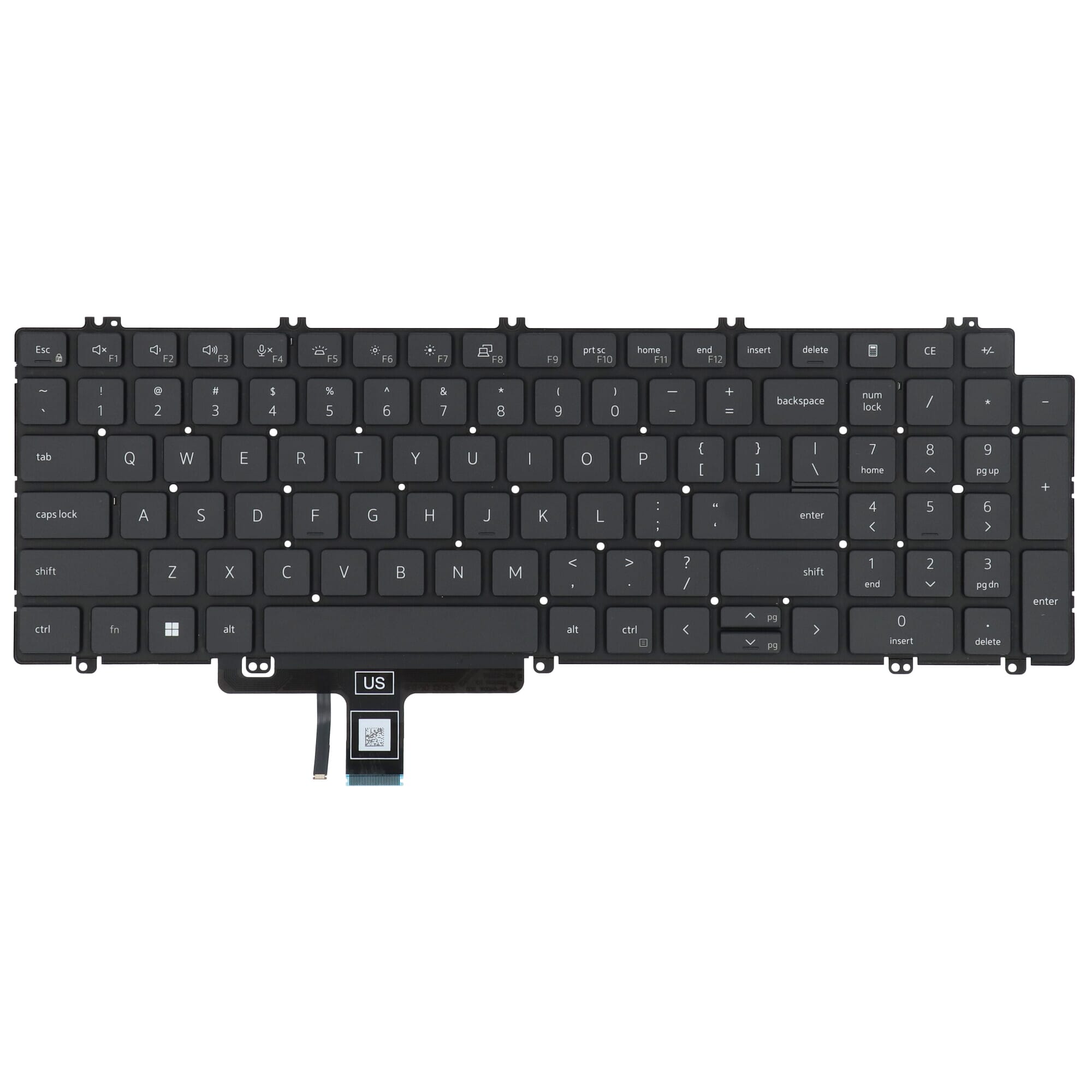 Clavier QWERTY US pour ordinateur portable Dell avec rétroéclairage