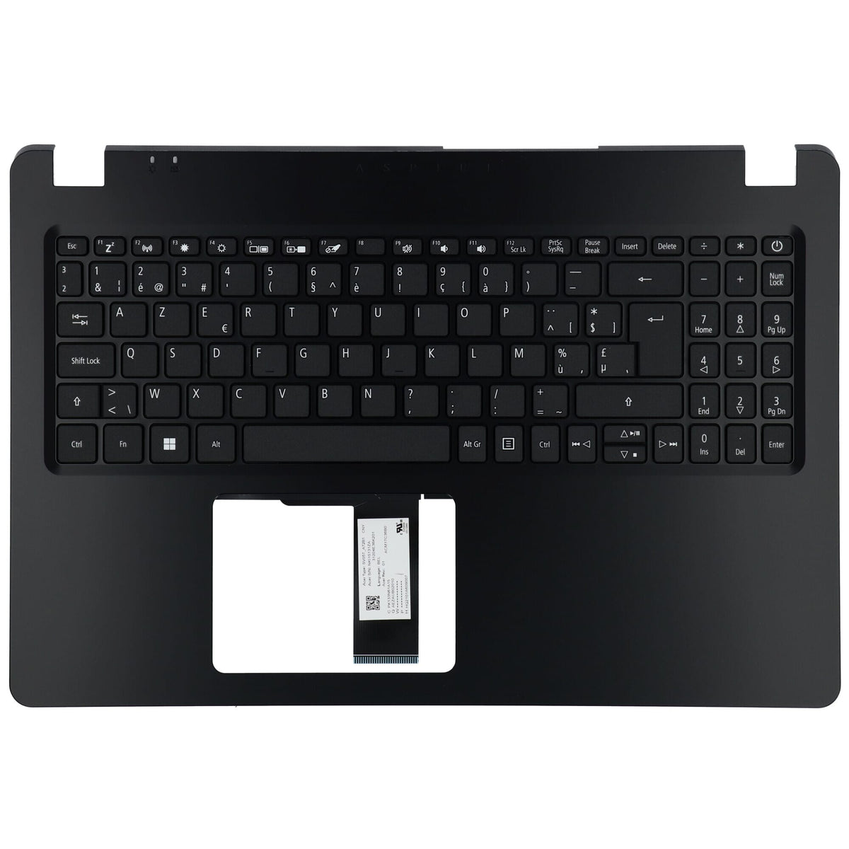 Acer Laptop Keyboard Azerty BE + Top Cover - Black