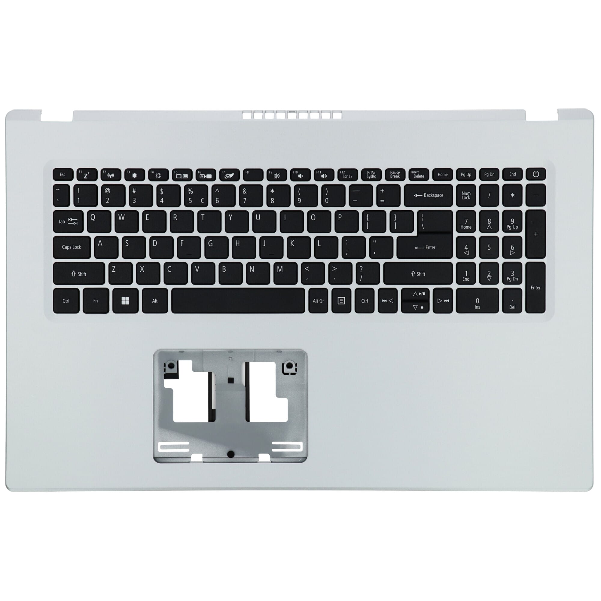 Acer Laptop Keyboard Qwerty US + Top Cover - Silver