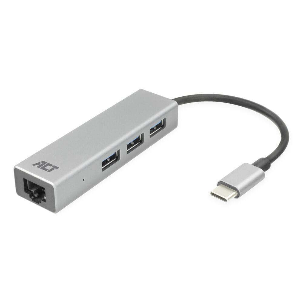 Hub USB-C ACT 3.0, 3x USB-A, Gigabit ethernet