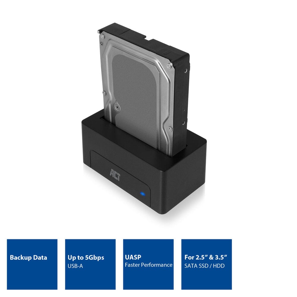 ACT 2,5 inch en 3,5 inch SATA harde schijf dock USB 3.2 Gen1