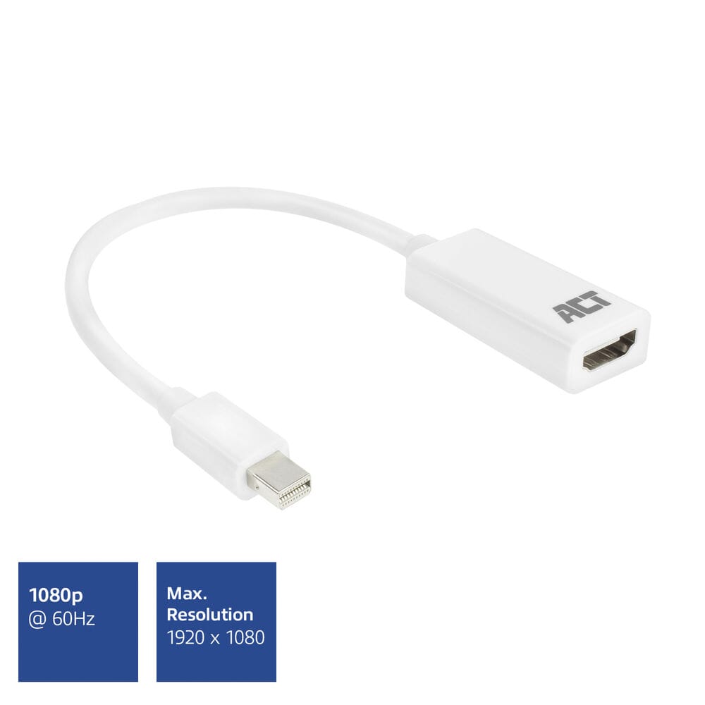 ACT 0,15 mètre Mini DisplayPort mâle vers HDMI-A femelle