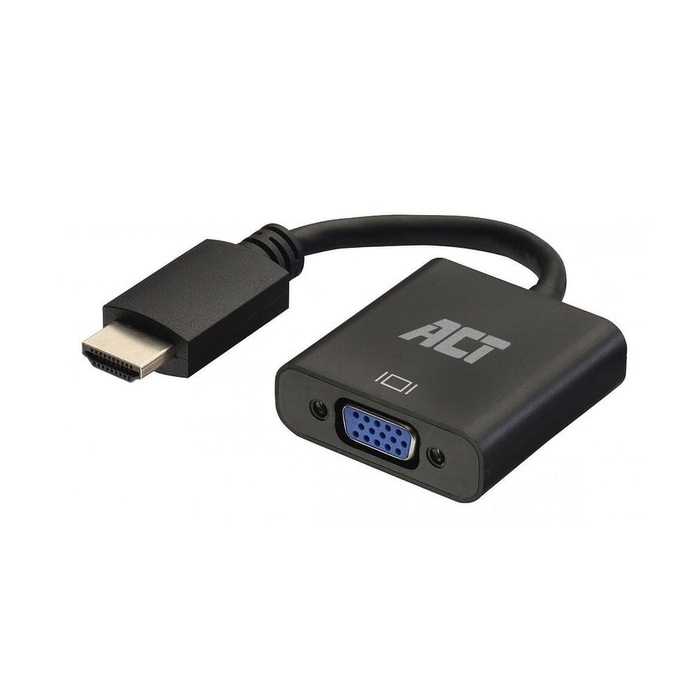 ACT 0,15 m, HDMI-A male naar VGA female adapter, met audio