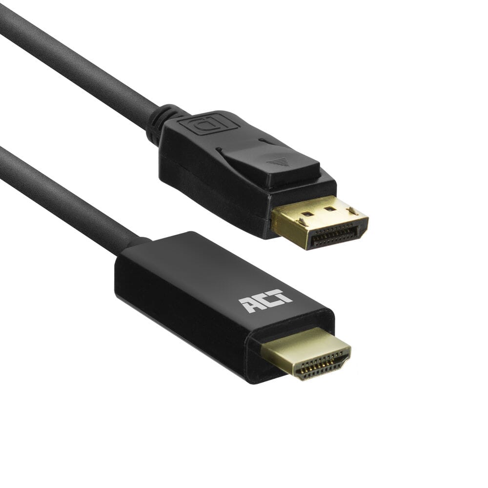 ACT DisplayPort male to HDMI male adapter cable, 1.8 m