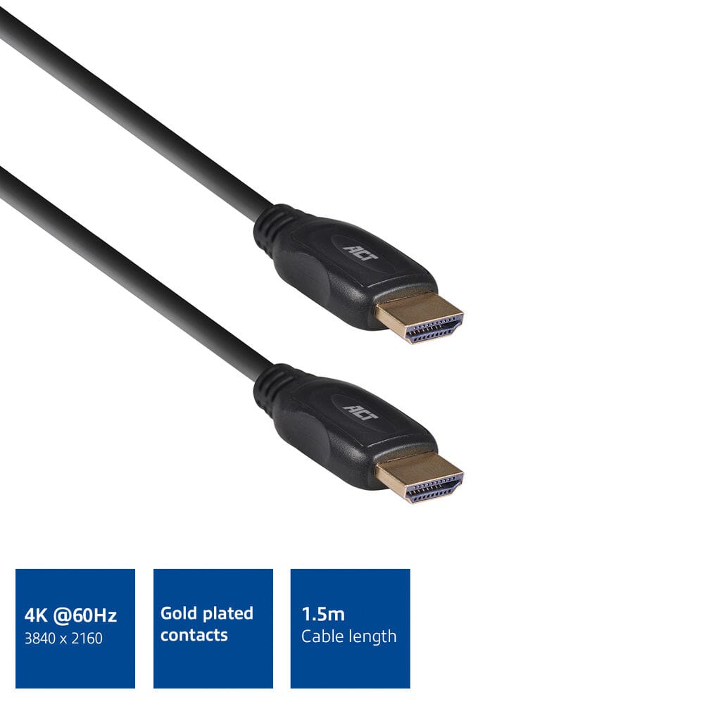 ACT 1.5 meter HDMI High Speed video cable v2.0 male - male