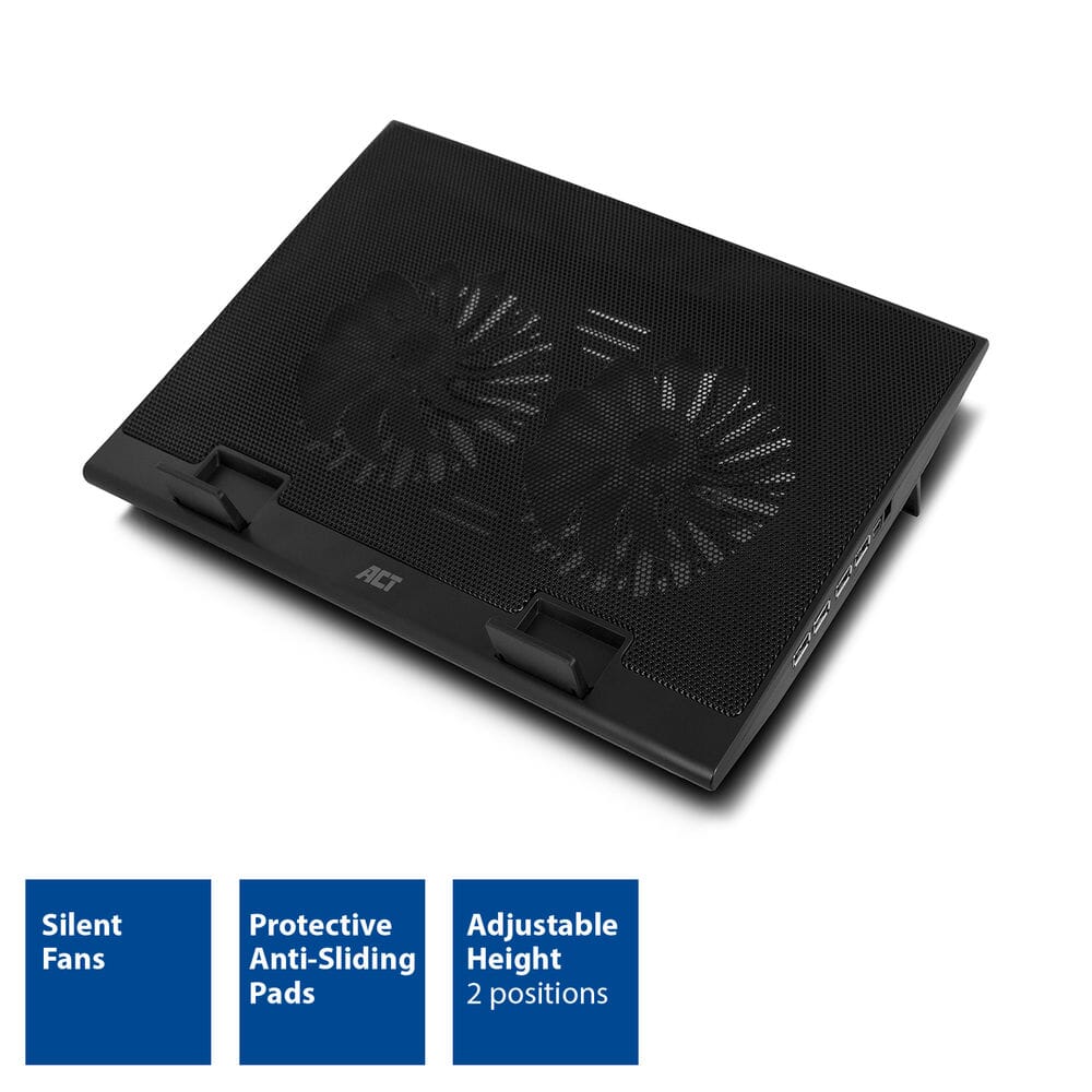 Support pour ordinateur portable ACT réglable en 2 positions, hub à 4 ports