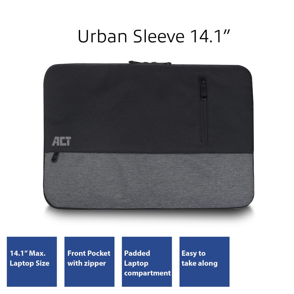 ACT Urban, laptop sleeve 14.1 inch, black/grey