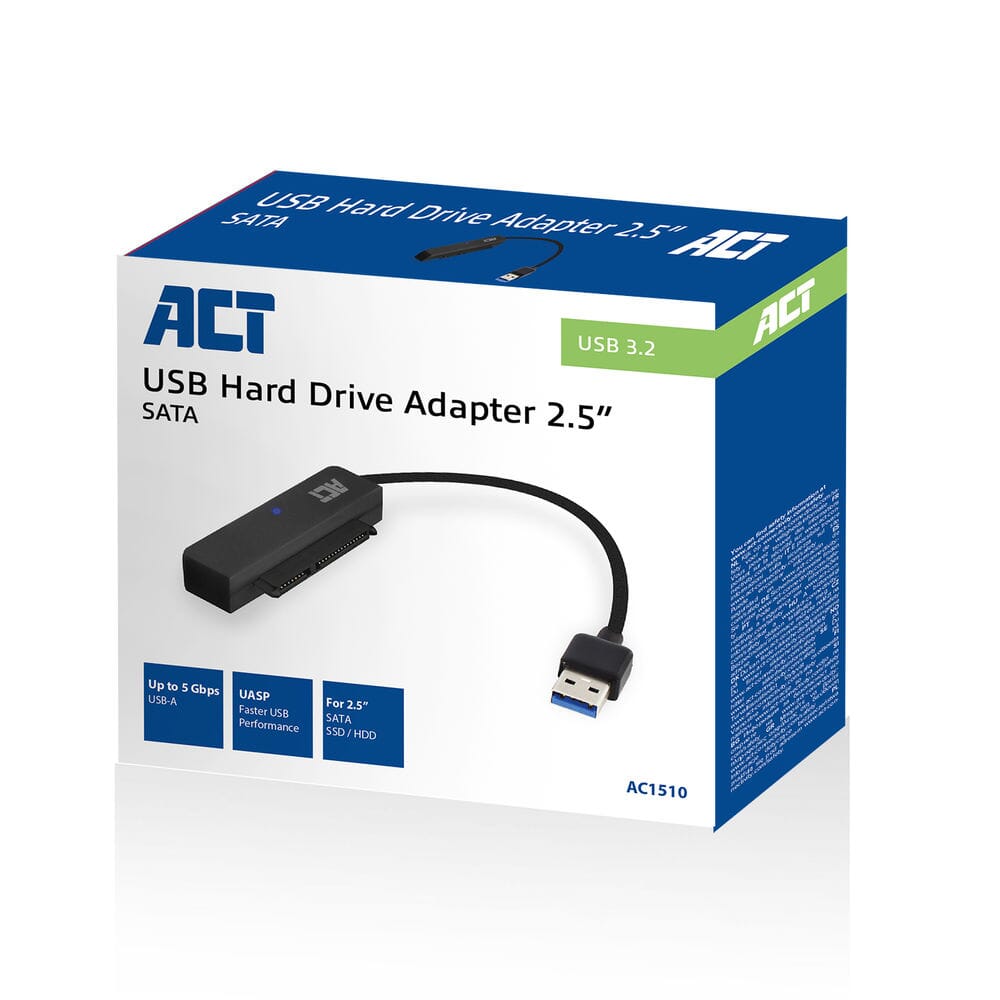 Câble adaptateur USB ACT vers disque dur/SSD SATA 2,5