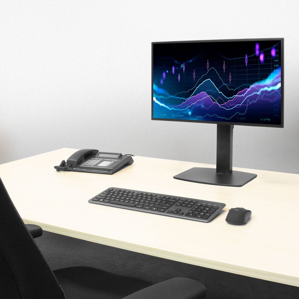 ACT Monitorarm office, op voet met gasveer, 1 scherm