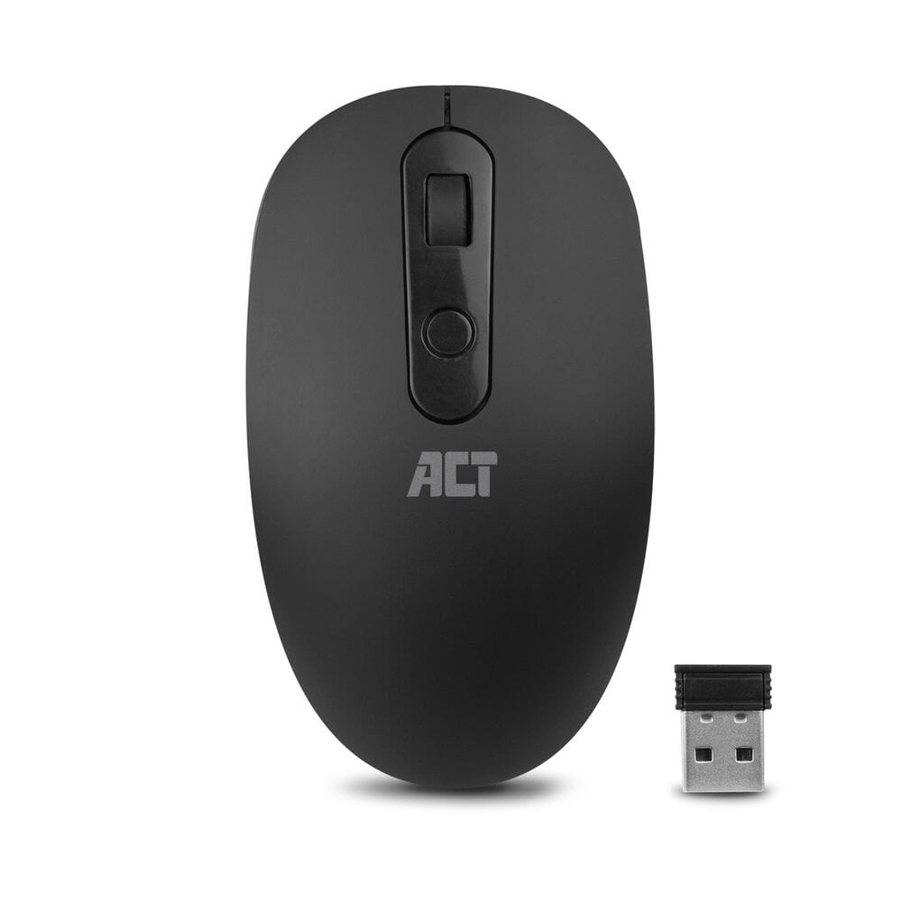 ACT Wireless Mouse, USB Nano Receiver, 1200 dpi, Black