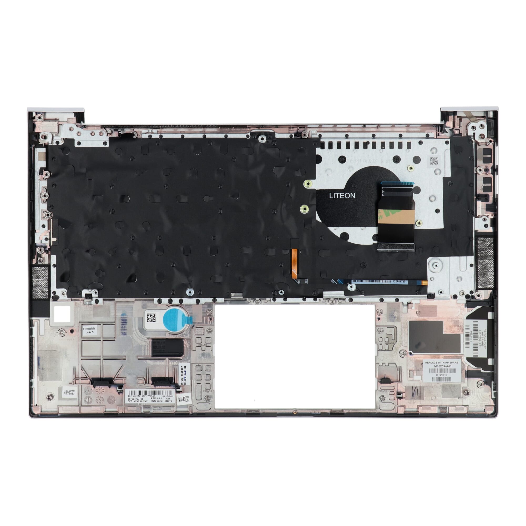 Clavier pour ordinateur portable HP Azerty BE + Top Cover - Argent