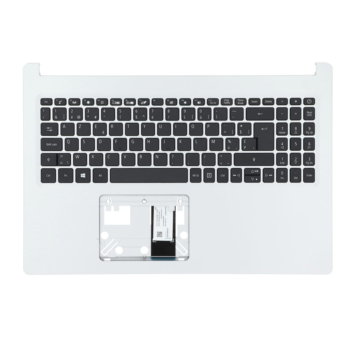 Acer Laptop Keyboard Azerty BE + Top Cover - Silver