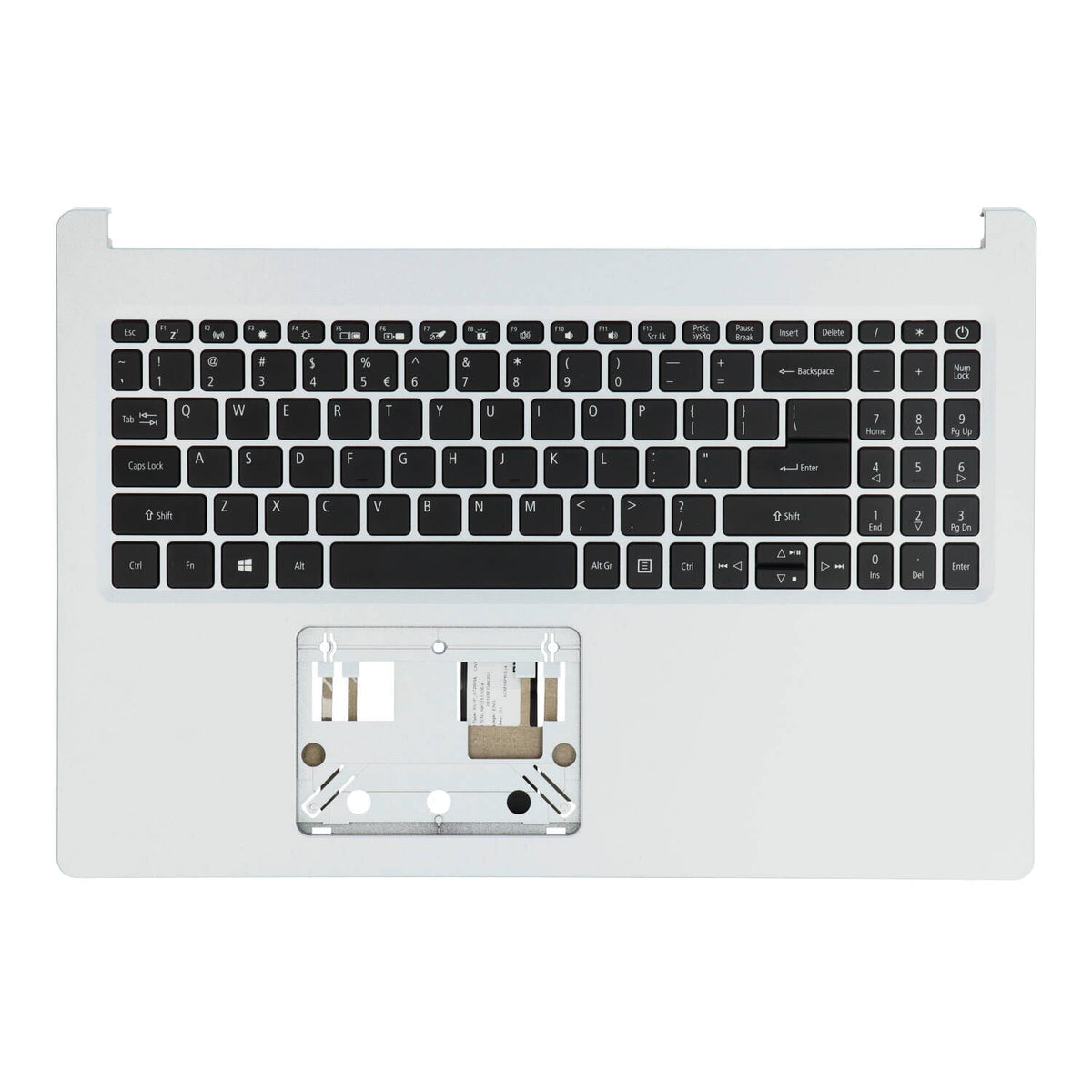 Acer Laptop Keyboard Qwerty US incl. Top Cover - Silver