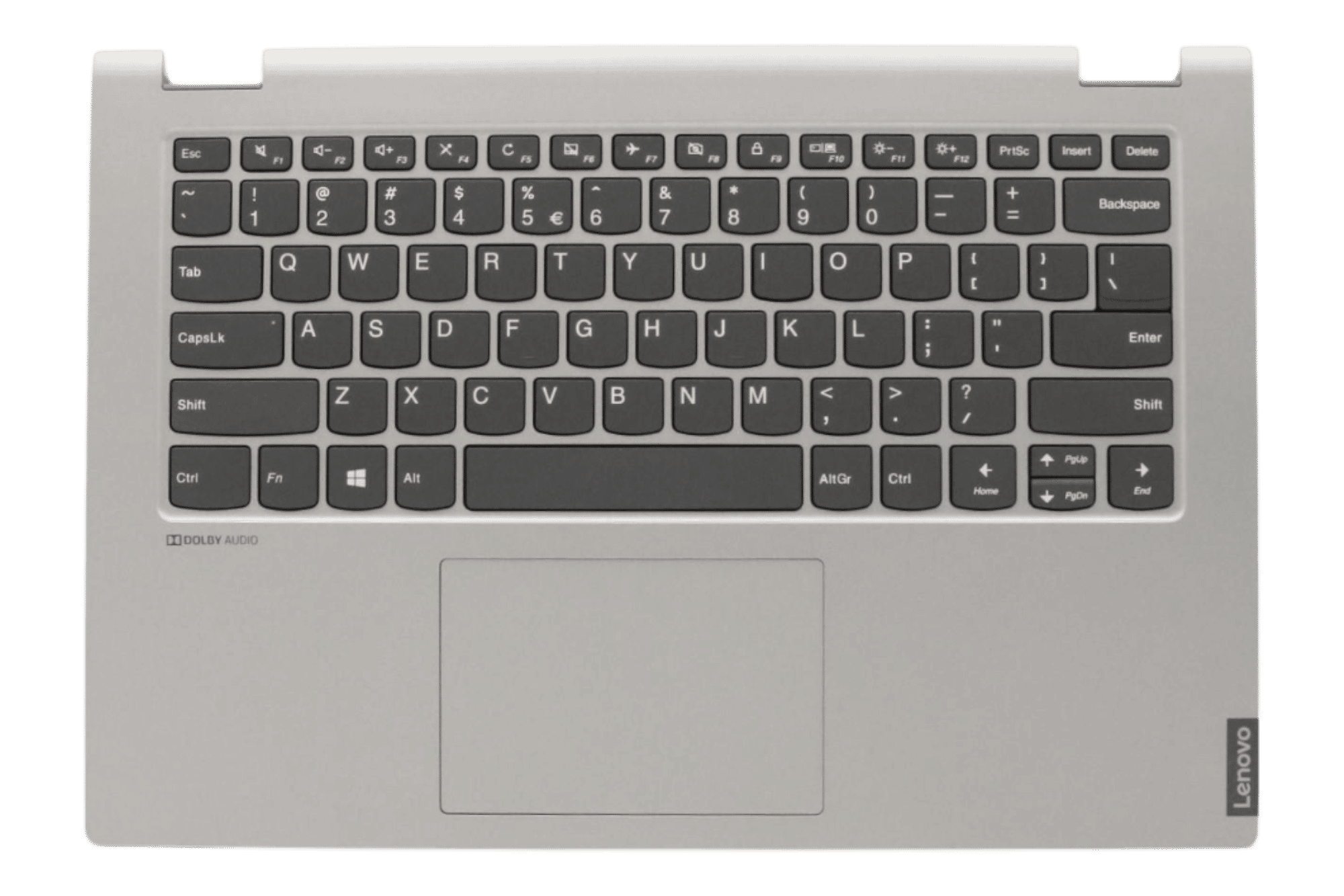 Lenovo Laptop Toetsenbord Qwerty US +Top Cover - Grijs