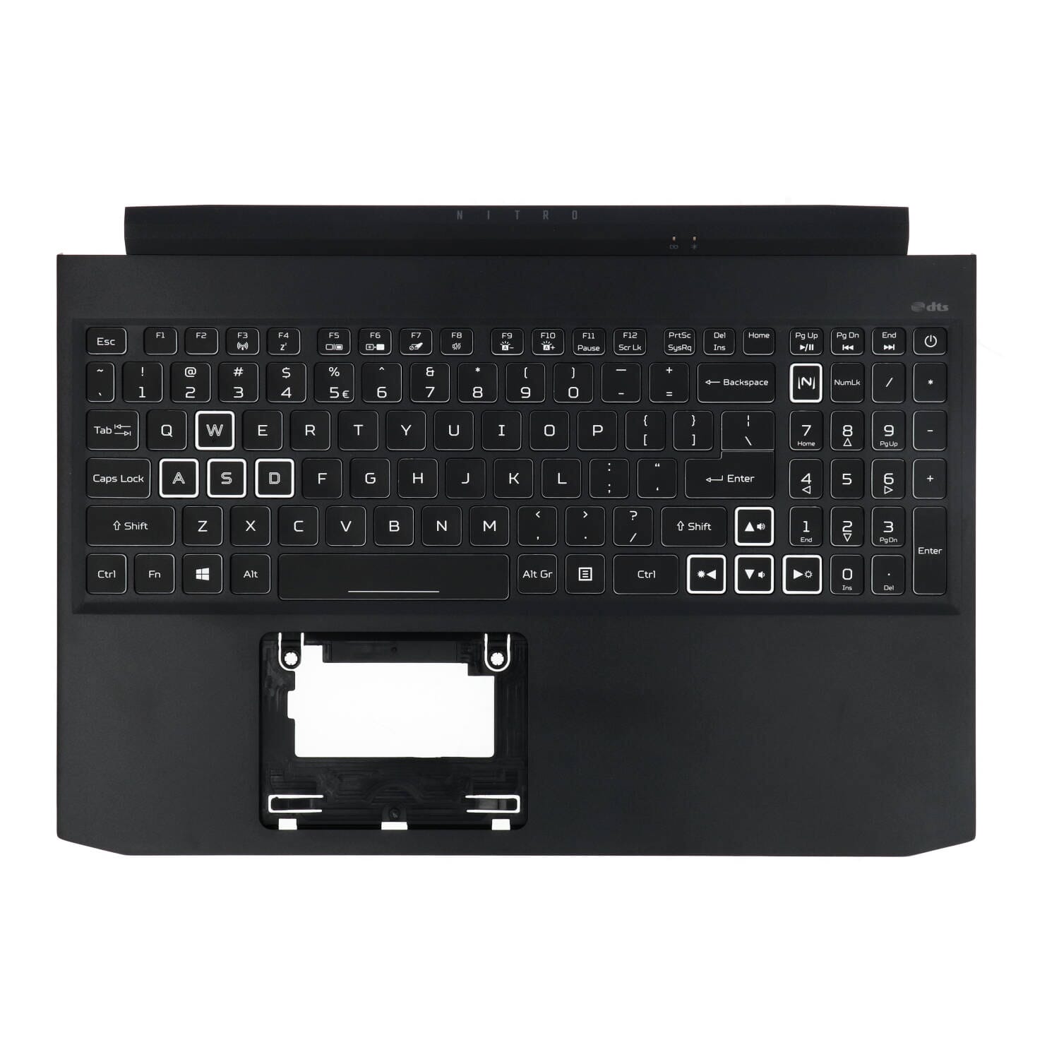 Clavier pour ordinateur portable Acer Qwerty US + Top Cover - Noir