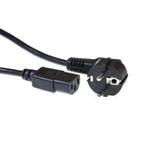 ACT 230V aansluitkabel schuko male (haaks) - C13 zwart 1 m