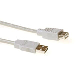 Câble d'extension ACT USB 2.0, connecteurs USB A mâle et USB A femelle, couleur ivoire, 0,5 m