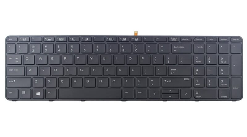 Clavier QWERTZ DE pour ordinateur portable HP avec rétroéclairage