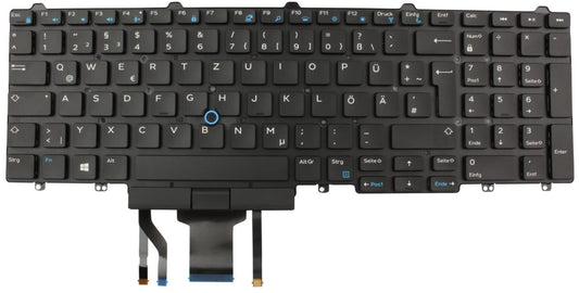 Clavier QWERTZ DE pour ordinateur portable Dell + Trackpoint, rétroéclairage