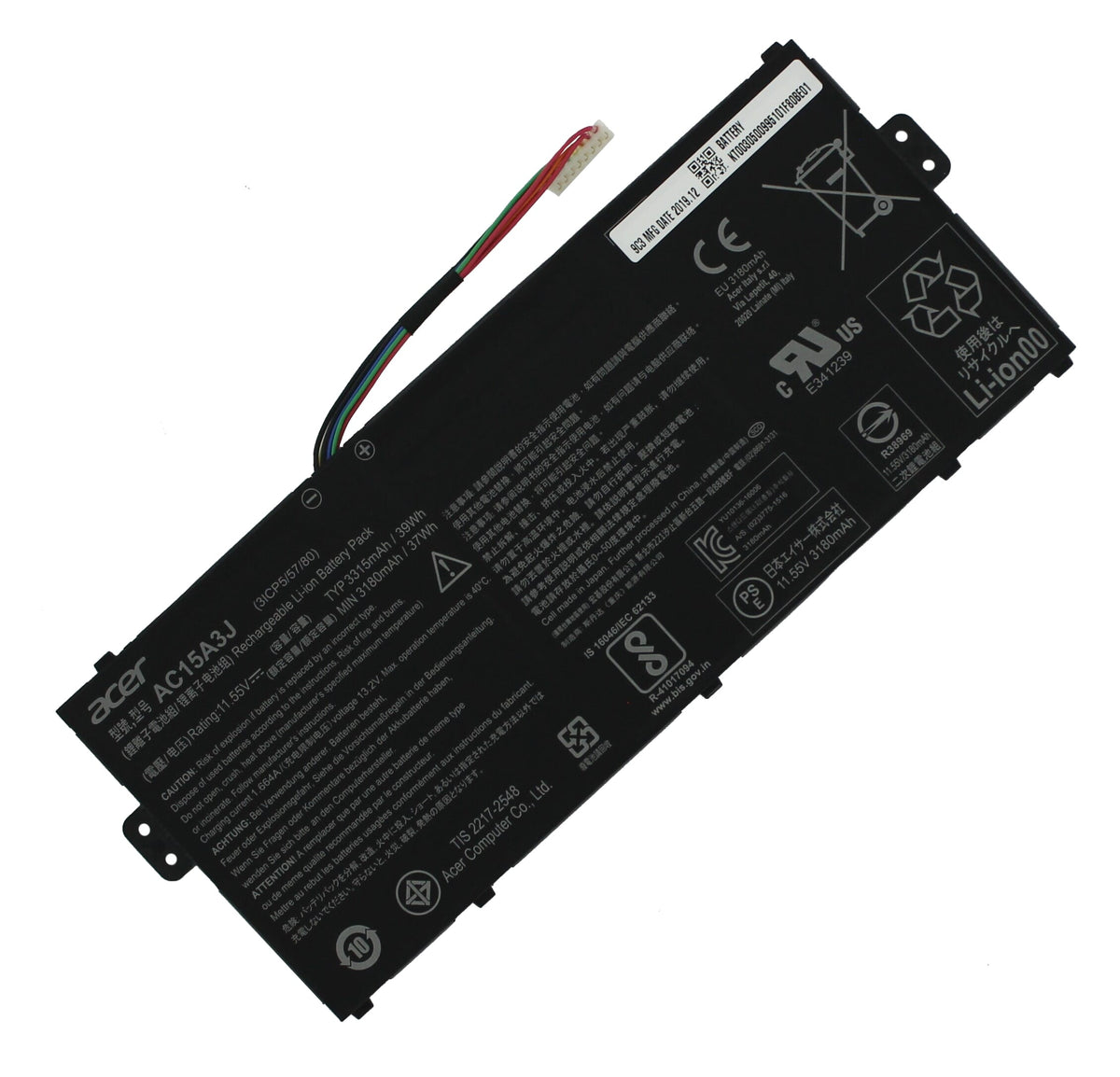 Batterie d’ordinateur portable Acer 3315 mAh