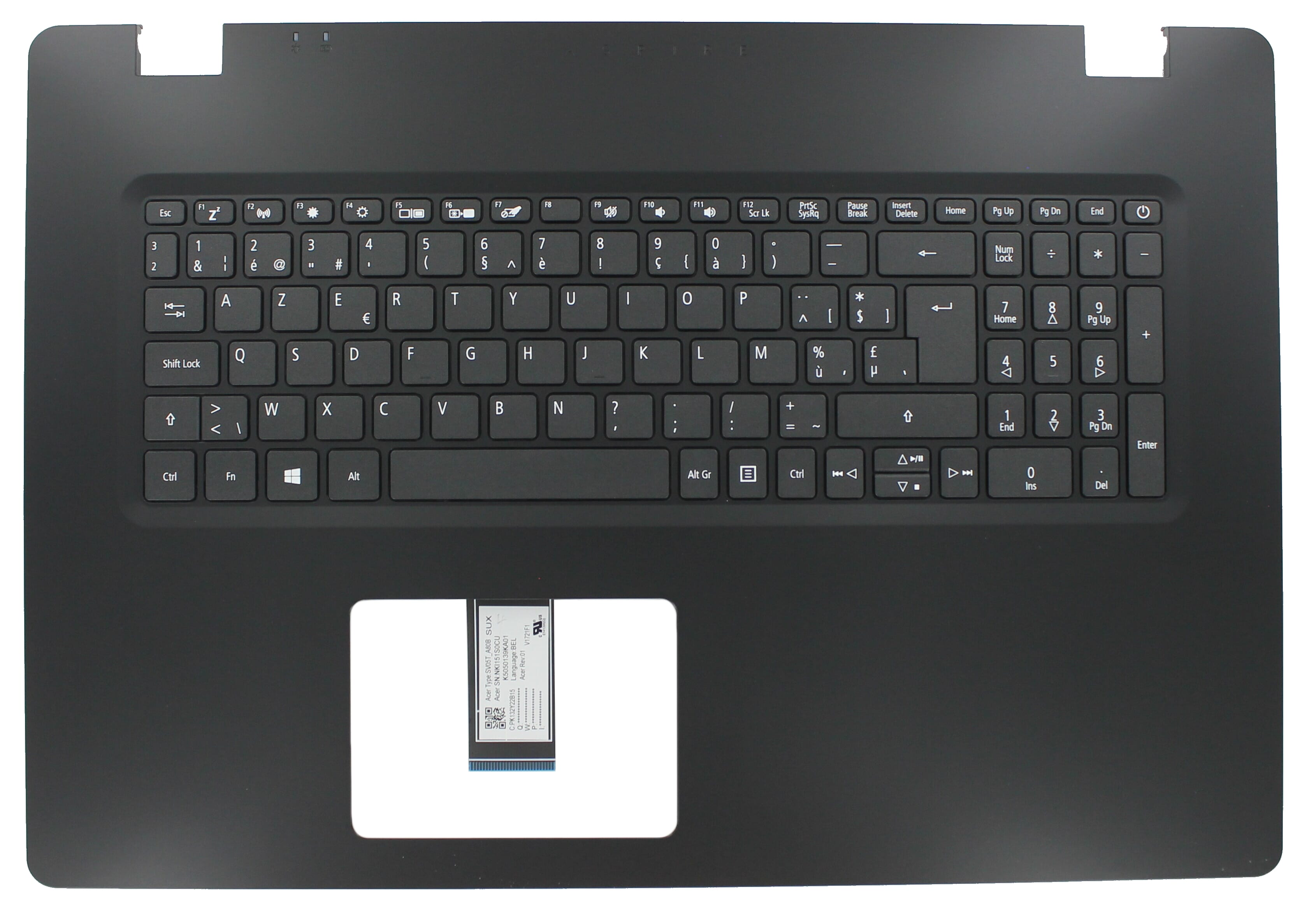 Acer Laptop Keyboard Azerty BE + Top Cover - Black