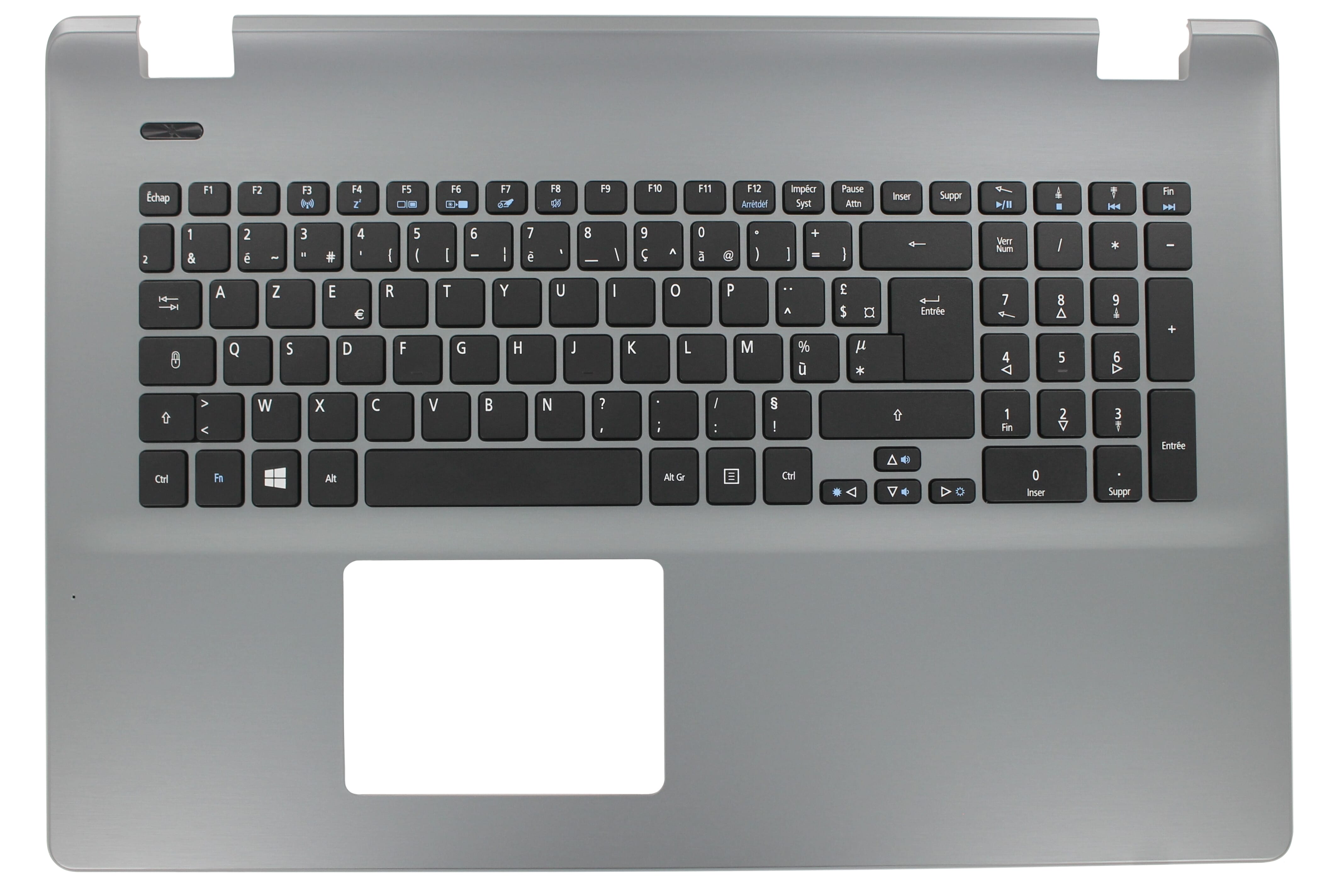 Laptop-Top-Gehäuse inkl. Tastatur FR grau