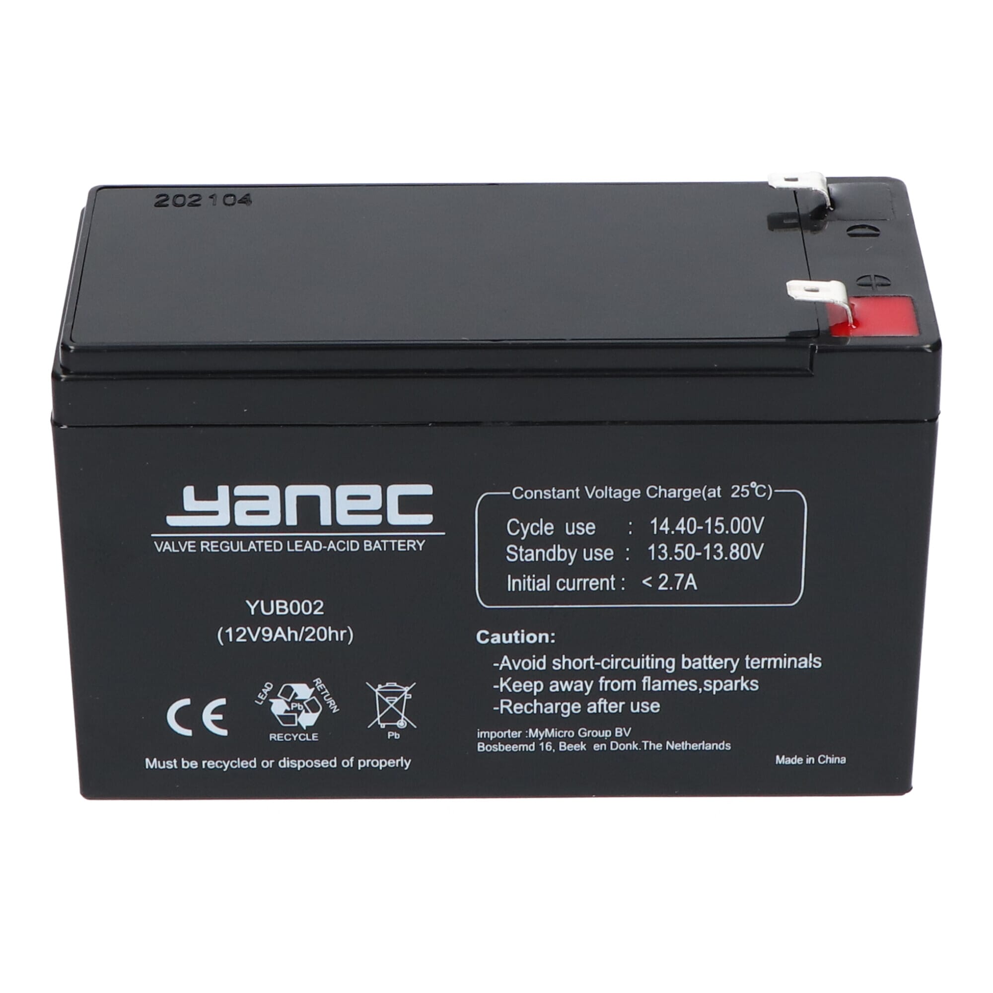 Yanec Lead Battery 12V 9 Ah