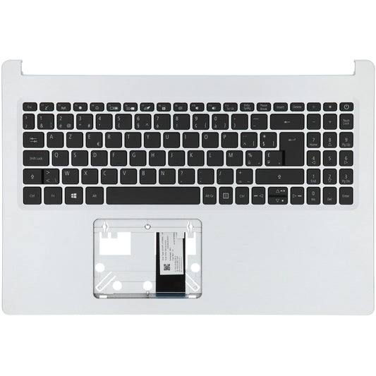 Clavier Azerty BE pour ordinateur portable Acer + capot supérieur, BL - Argent