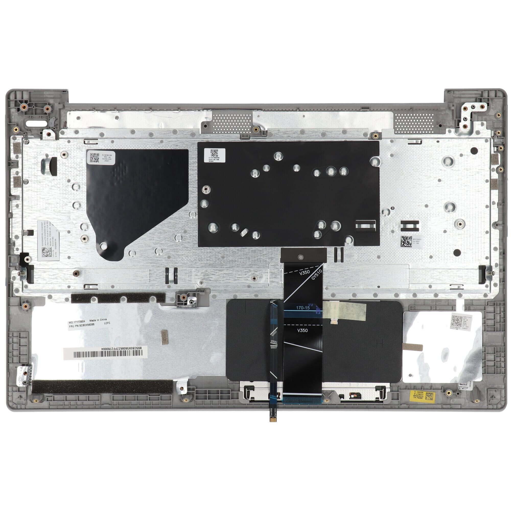 Lenovo Laptop Keyboard Qwerty US + Top Cover, BL - Grey