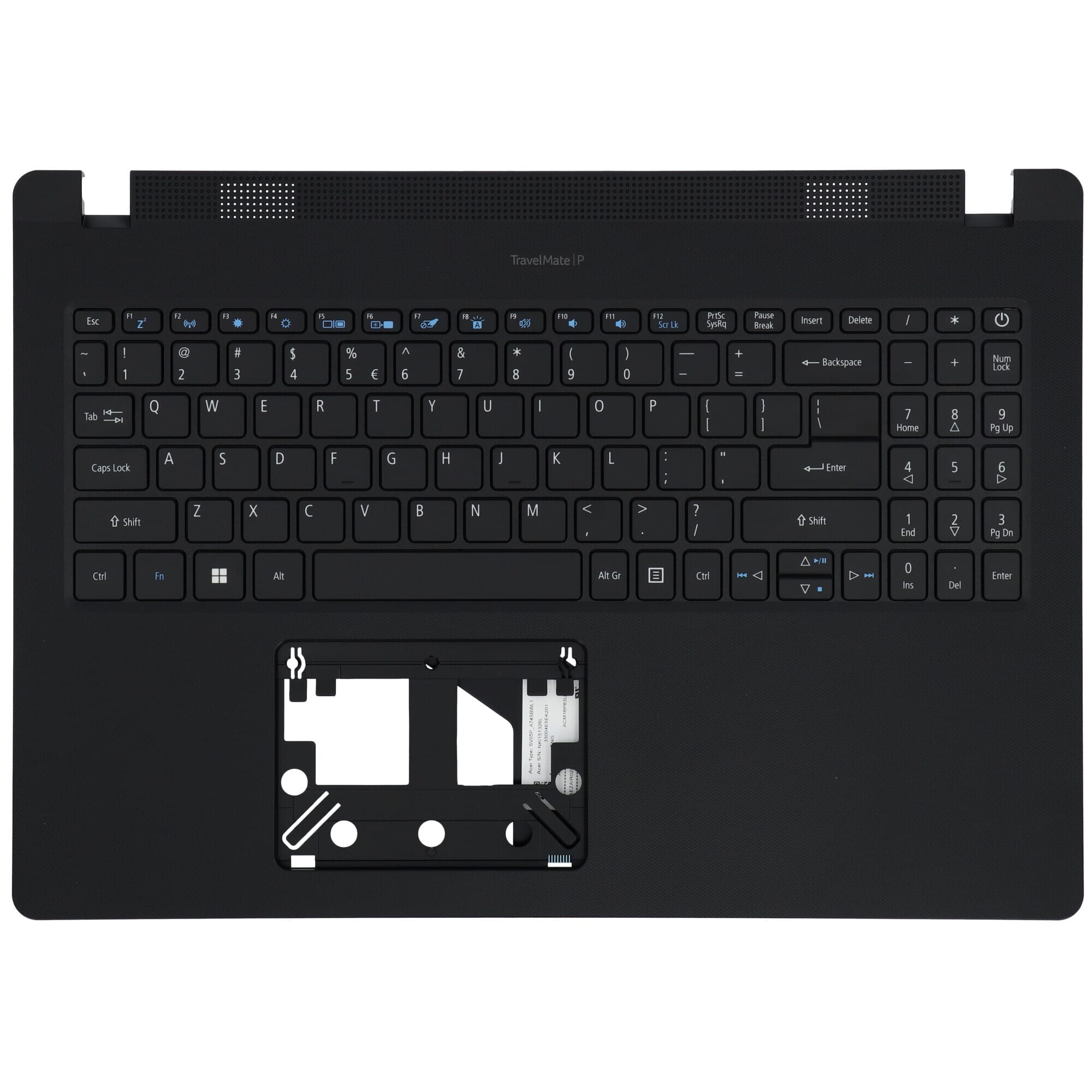 Acer Clavier pour ordinateur portable Qwerty US + Top Cover, BL - Noir
